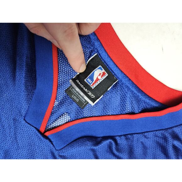 Reebok Detroit Pistons Ben Wallace Jersey Men's Large Blue Basketball NBA - Picture 5 of 8